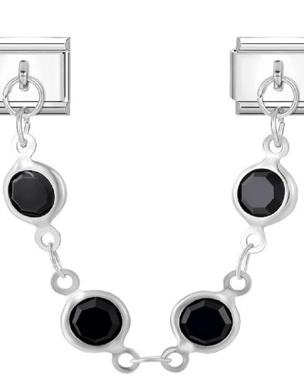 Doppel Charm Kette aus  zirkonia Steinen