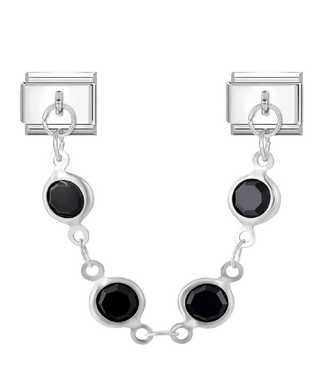 Doppel Charm Kette aus  zirkonia Steinen