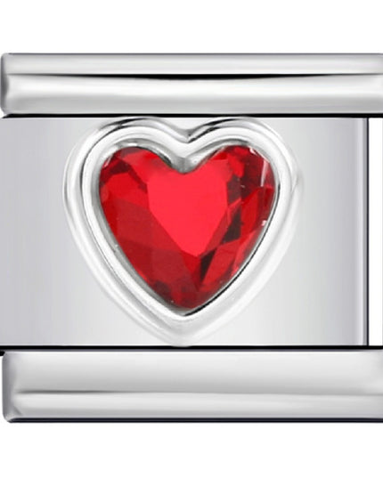 Herz mit roten zirkonia Stein