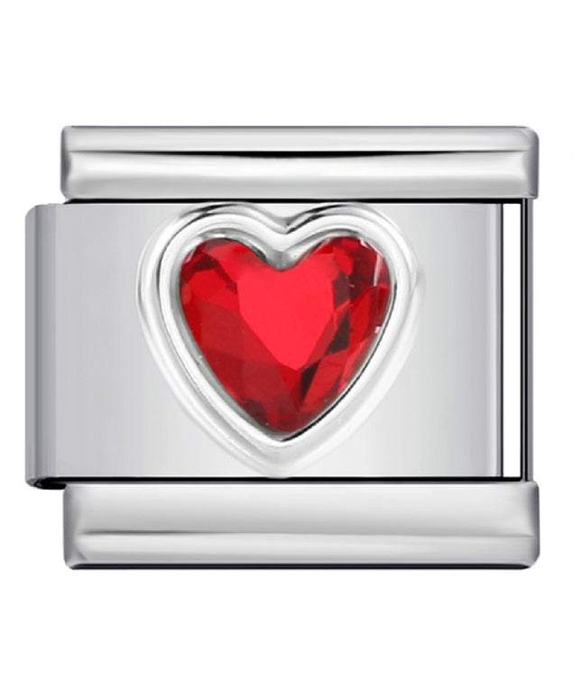 Herz mit roten zirkonia Stein