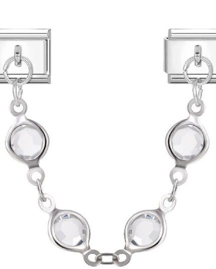 Doppel Charm Kette aus zirkonia Steinen