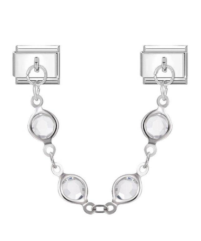 Doppel Charm Kette aus zirkonia Steinen