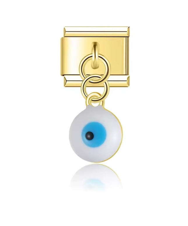 Evil Eye Perle türkis weiß