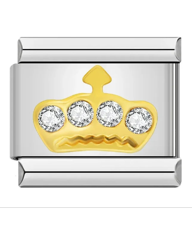 Krone gold aus zirkonia Steinen